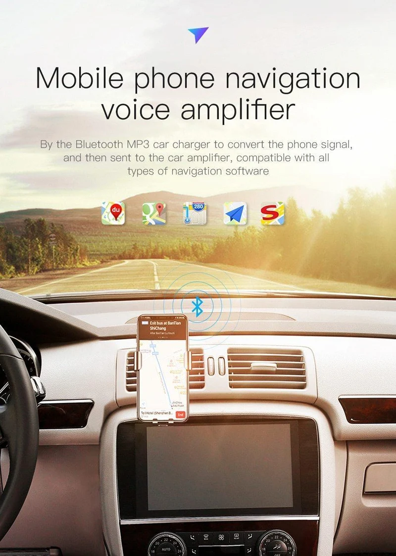 Baseus 3.4A Dual USB Autoladegerät für iPhone Bluetooth FM Transmitter Car Kit MP3 Player FM Modulator Schnelles Handyladegerät
