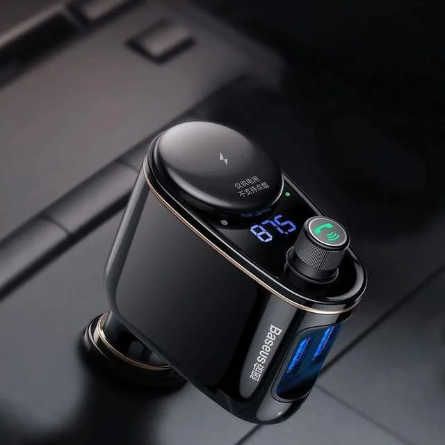 Baseus 3.4A Dual USB Autoladegerät für iPhone Bluetooth FM Transmitter Car Kit MP3 Player FM Modulator Schnelles Handyladegerät