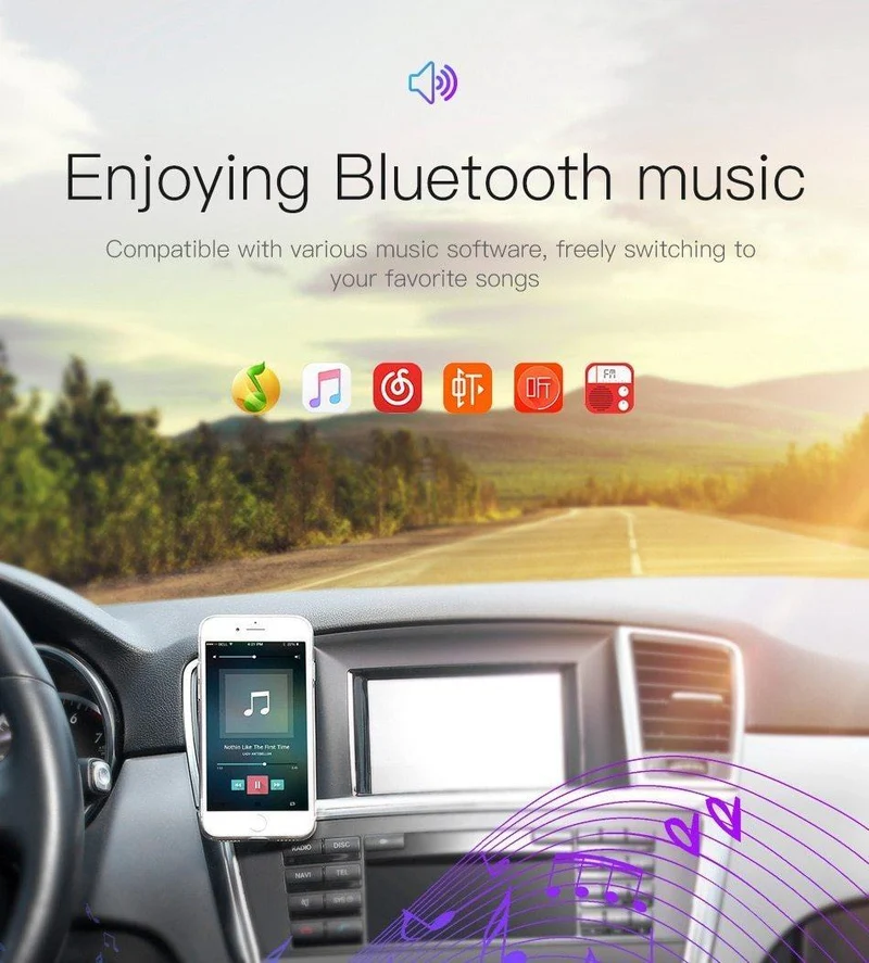Baseus 3.4A Dual USB Autoladegerät für iPhone Bluetooth FM Transmitter Car Kit MP3 Player FM Modulator Schnelles Handyladegerät