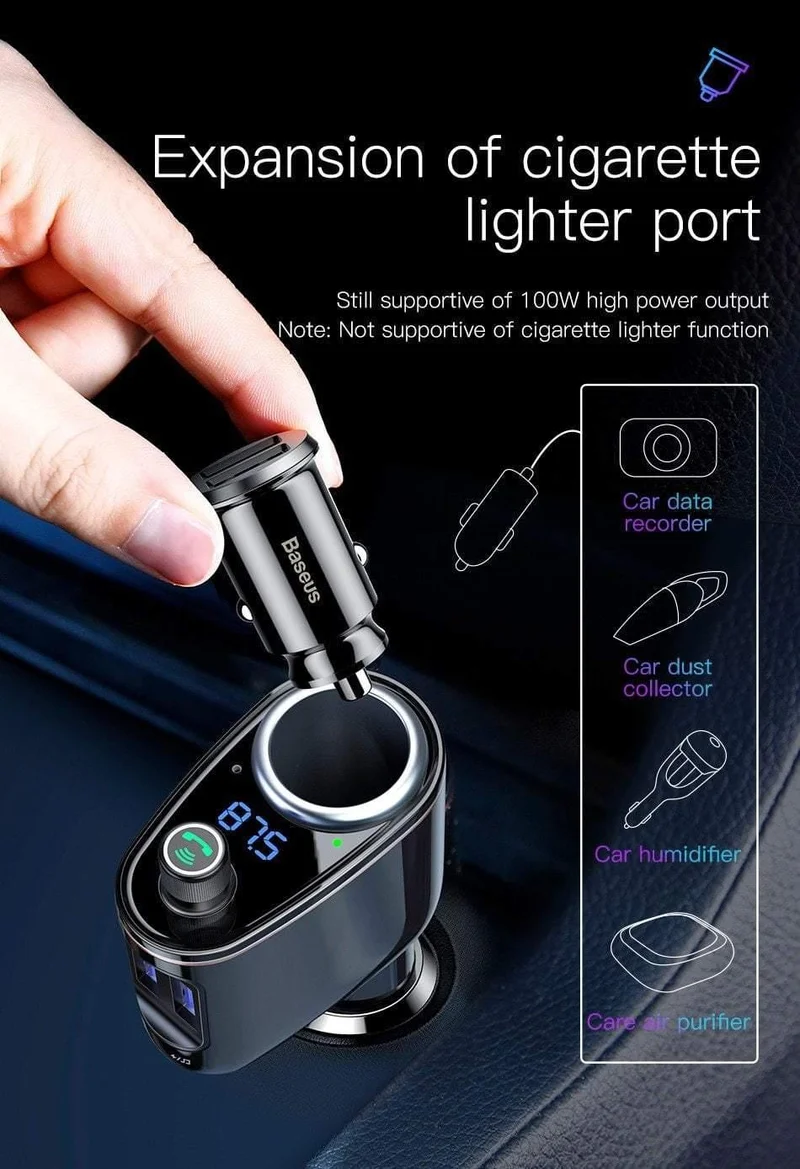 Baseus 3.4A Dual USB Autoladegerät für iPhone Bluetooth FM Transmitter Car Kit MP3 Player FM Modulator Schnelles Handyladegerät