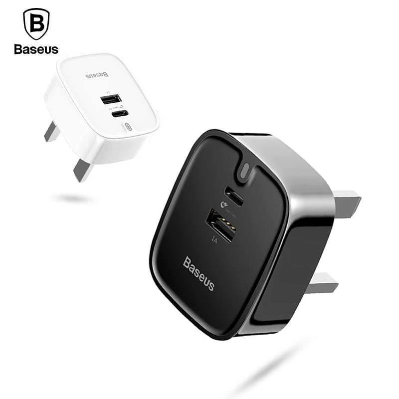 Baseus USB PD-Ladegerät für iPhone 30W Schnellladung UK-Stecker Typ-c-Adapter für Mobiltelefon Reisewand 3A Typ C PD USB-Ladegerät