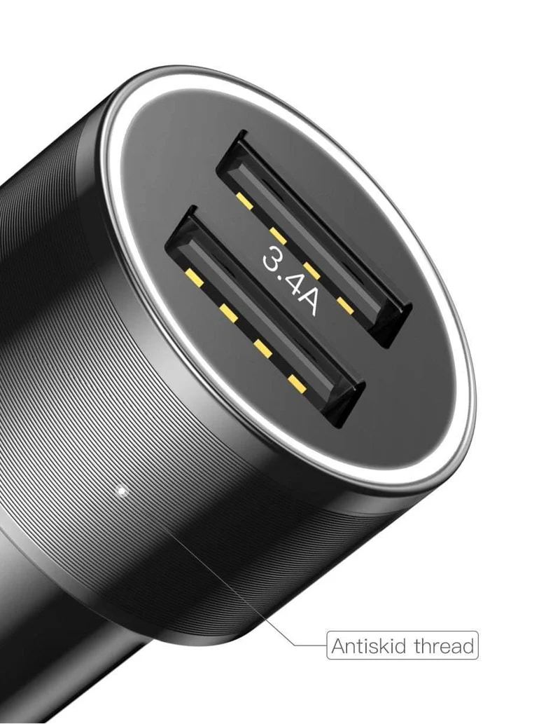 Baseus 3.4A Dual USB Autoladegerät für iPhone xs Samsung Xiaomi iPad 2 Port LED Autoladegerät für Mobiltelefone Schnelles Autoladegerät