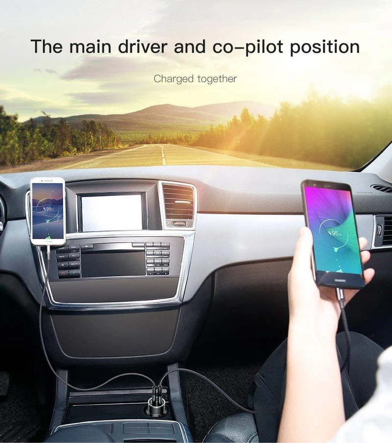Baseus 3.4A Dual USB Autoladegerät für iPhone xs Samsung Xiaomi iPad 2 Port LED Autoladegerät für Mobiltelefone Schnelles Autoladegerät