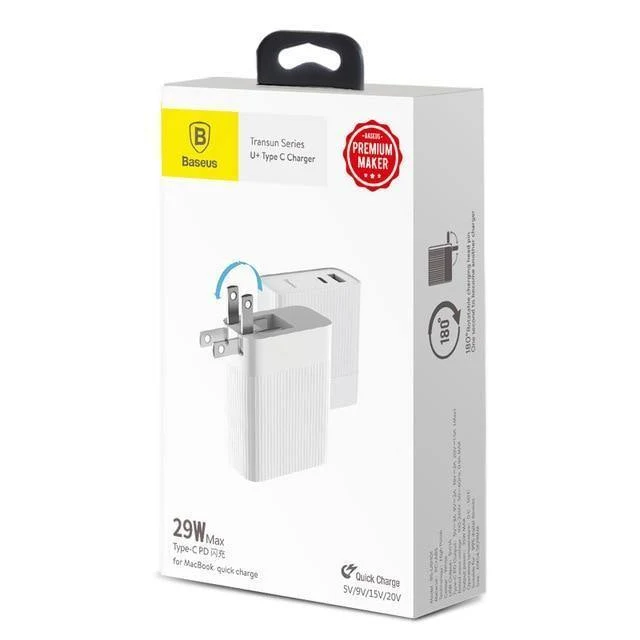Baseus 29W Typ C PD 3.0 USB-Ladegerät für iPhone Xs Max Xr Xs X 8 USB C PD Schnelllade-Handy-Ladegerät für iPad Pro Huawei
