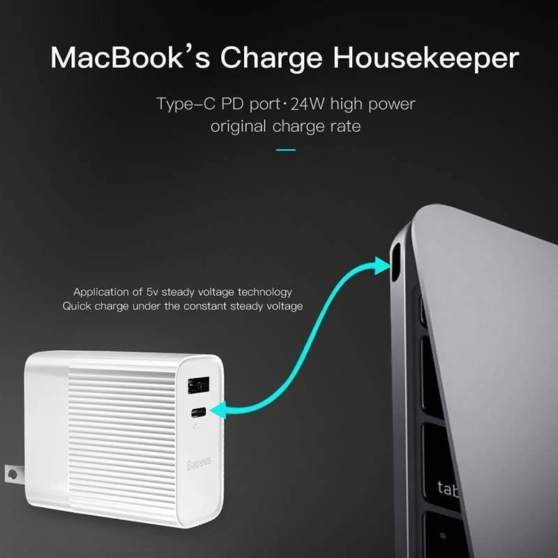 Baseus 29W Typ C PD 3.0 USB-Ladegerät für iPhone Xs Max Xr Xs X 8 USB C PD Schnelllade-Handy-Ladegerät für iPad Pro Huawei