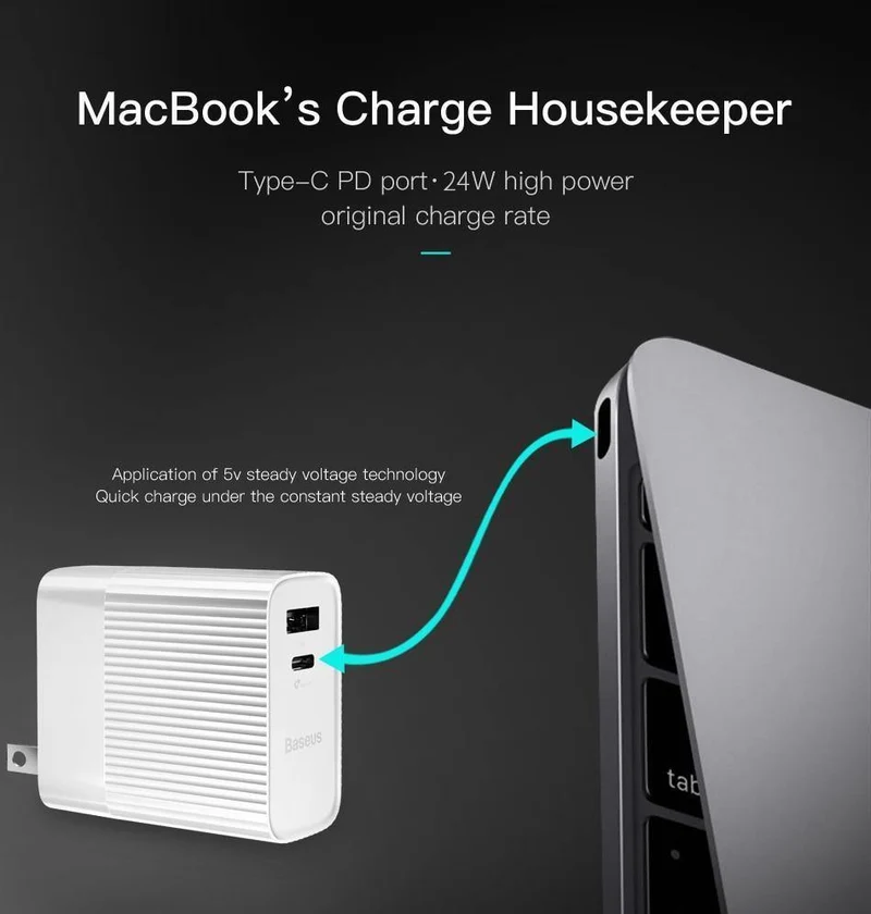 Baseus 29W Typ C PD 3.0 USB-Ladegerät für iPhone Xs Max Xr Xs X 8 USB C PD Schnelllade-Handy-Ladegerät für iPad Pro Huawei
