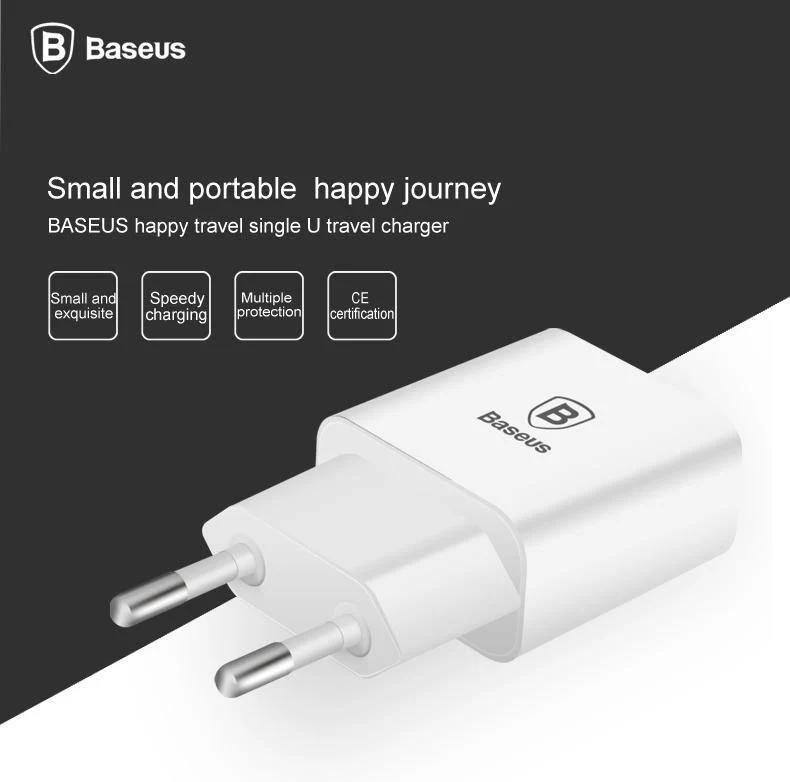 Baseus Universal USB Ladegerät EU Stecker Reise Wand Ladegerät Adapter Smart Handy Ladegerät Für iPhone Samsung Xiaomi Tablet