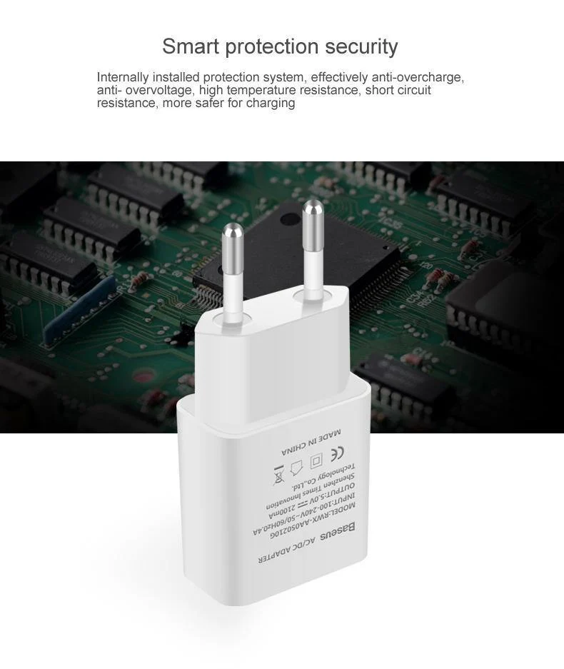 Baseus Universal USB Ladegerät EU Stecker Reise Wand Ladegerät Adapter Smart Handy Ladegerät Für iPhone Samsung Xiaomi Tablet
