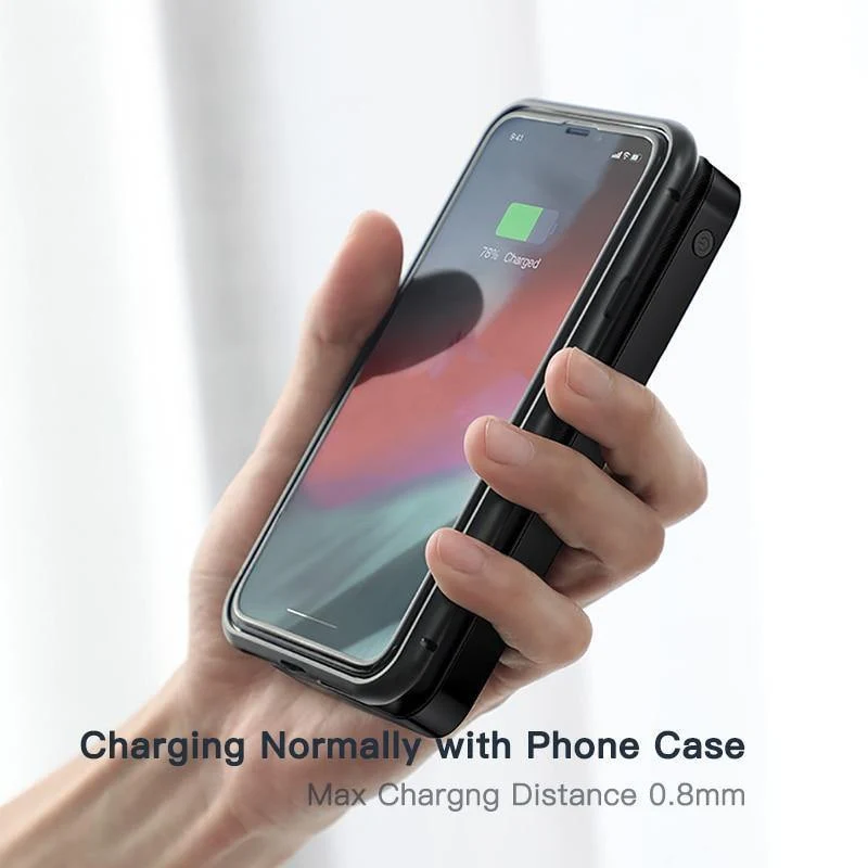 Baseus 10000mAh Wireless Ladegerät Power Bank für iPhone Samsung Huawei Xiaomi Powerbank Dual USB Externes Akkupack aufladen