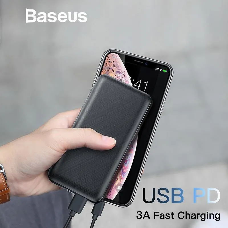 Baseus 20000mAh Power Bank für iPhone Samsung Huawei Xiaomi Externer Akku 3A Typ C PD Fast Charing USB-Ladegerät Powerbank