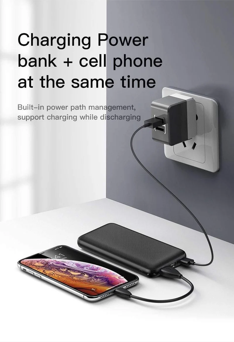 Baseus 20000mAh Power Bank für iPhone Samsung Huawei Xiaomi Externer Akku 3A Typ C PD Fast Charing USB-Ladegerät Powerbank