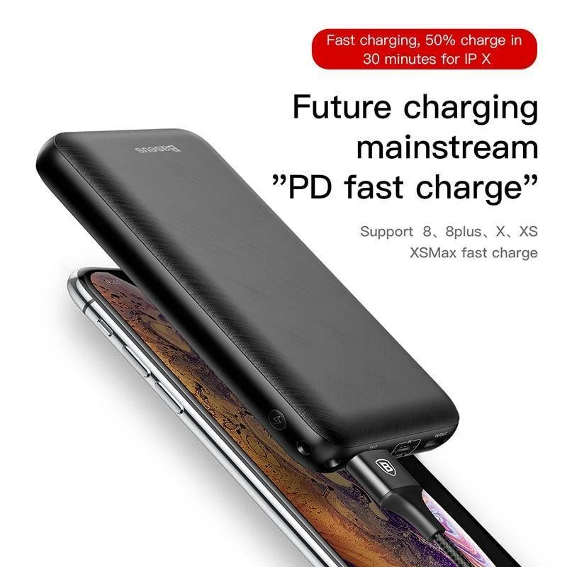 Baseus 20000mAh Power Bank für iPhone Samsung Huawei Xiaomi Externer Akku 3A Typ C PD Fast Charing USB-Ladegerät Powerbank