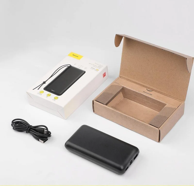 Baseus 20000mAh Power Bank für iPhone Samsung Huawei Xiaomi Externer Akku 3A Typ C PD Fast Charing USB-Ladegerät Powerbank