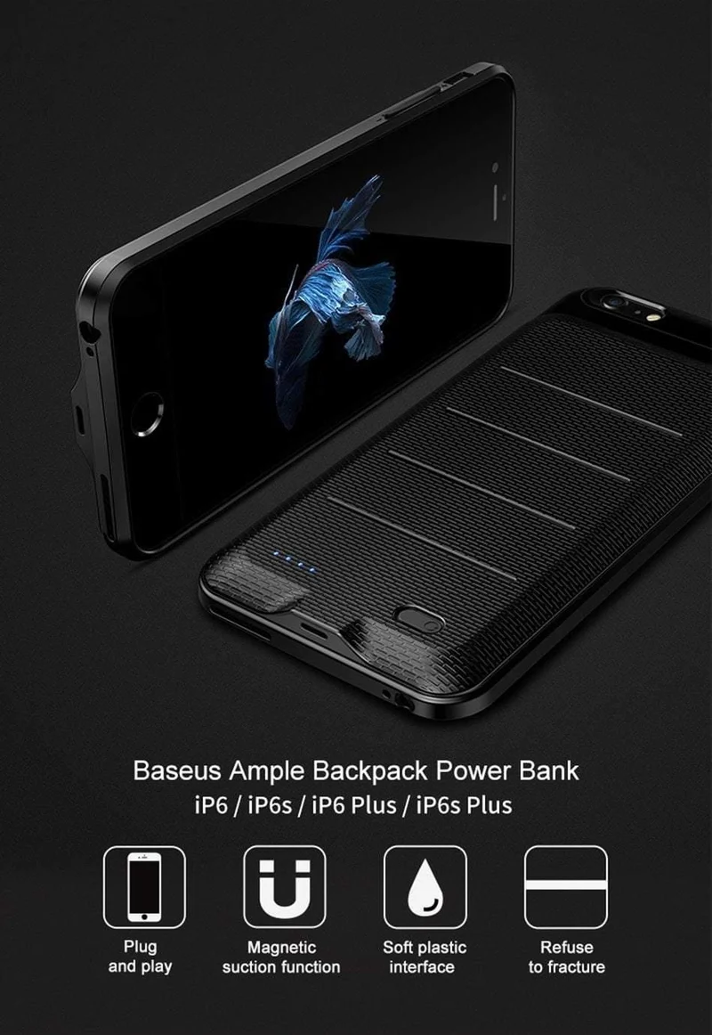 Baseus Batterie Fall Für iPhone 6 Plus 6s Plus Power Ladegerät Fall Für iPhone 6S Plus Batterie Lade Fall power Bank Fall