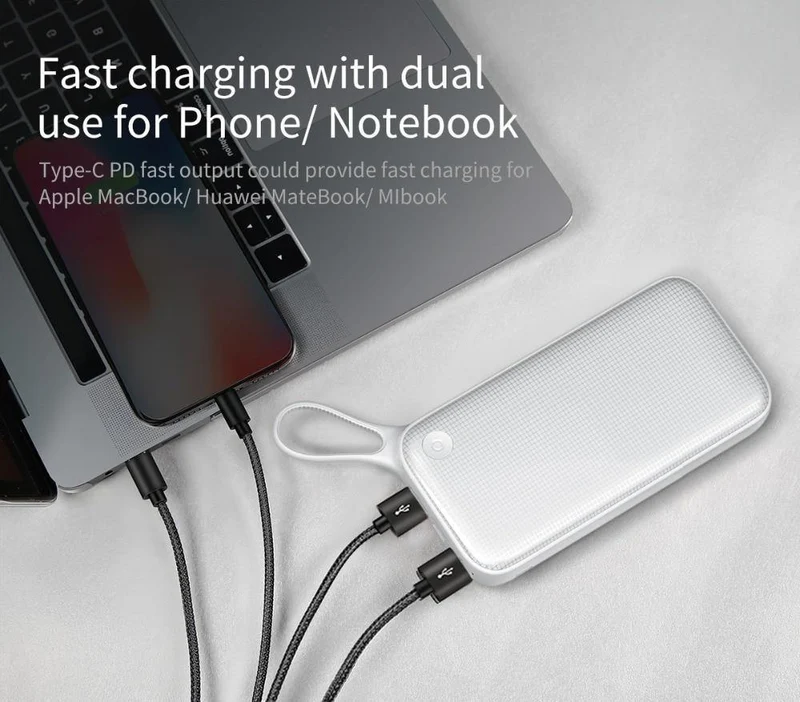 Baseus 20000mAh Dual USB Quick Charge 3.0 Power Bank für Samsung S9 iPhone X Xs Max Huawei Telefon Powerbank USB PD Schnellladung