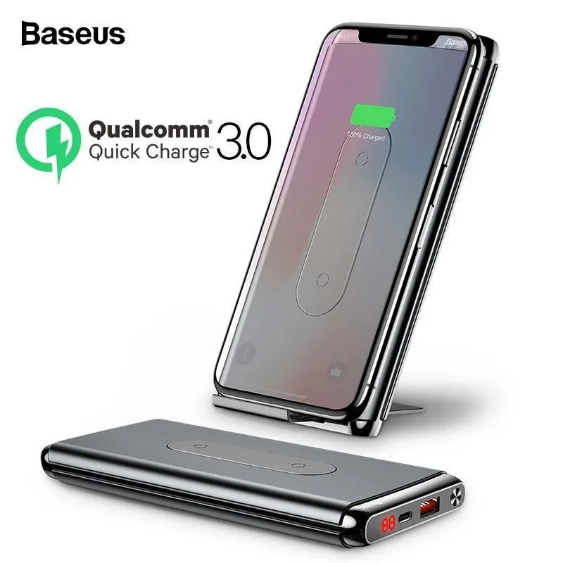 Baseus 10000mah Schnellladung 3.0 Power Bank Qi Drahtloses Ladegerät Poverbank Für iPhone Xiaomi mi USB C PD Schnellladung Powerbank
