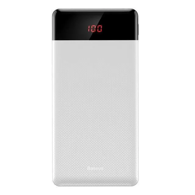 Baseus 10000mAh Powerbank Dual USB LCD Powerbank Slim Poverbank Tragbares externes Ladegerät für Xiaomi-Handys