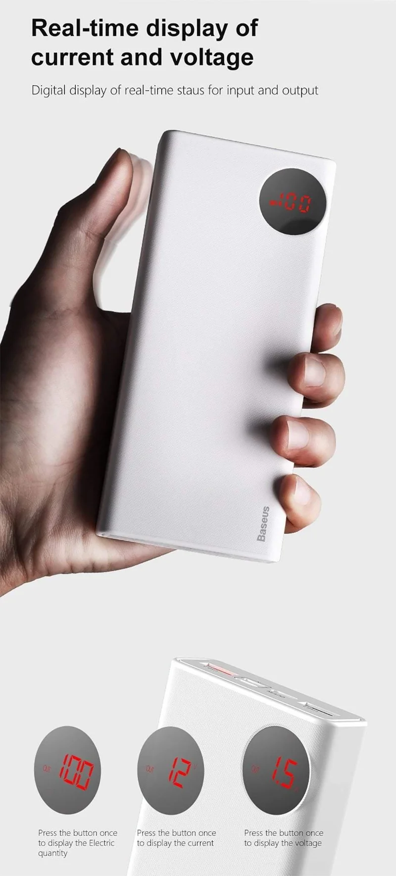 Baseus 20000 mAh Power Bank USB C PD Quick Charge 3.0 20000 mAh Pover Poverbank Für Huawei Xiaomi Externer Akku Powerbank