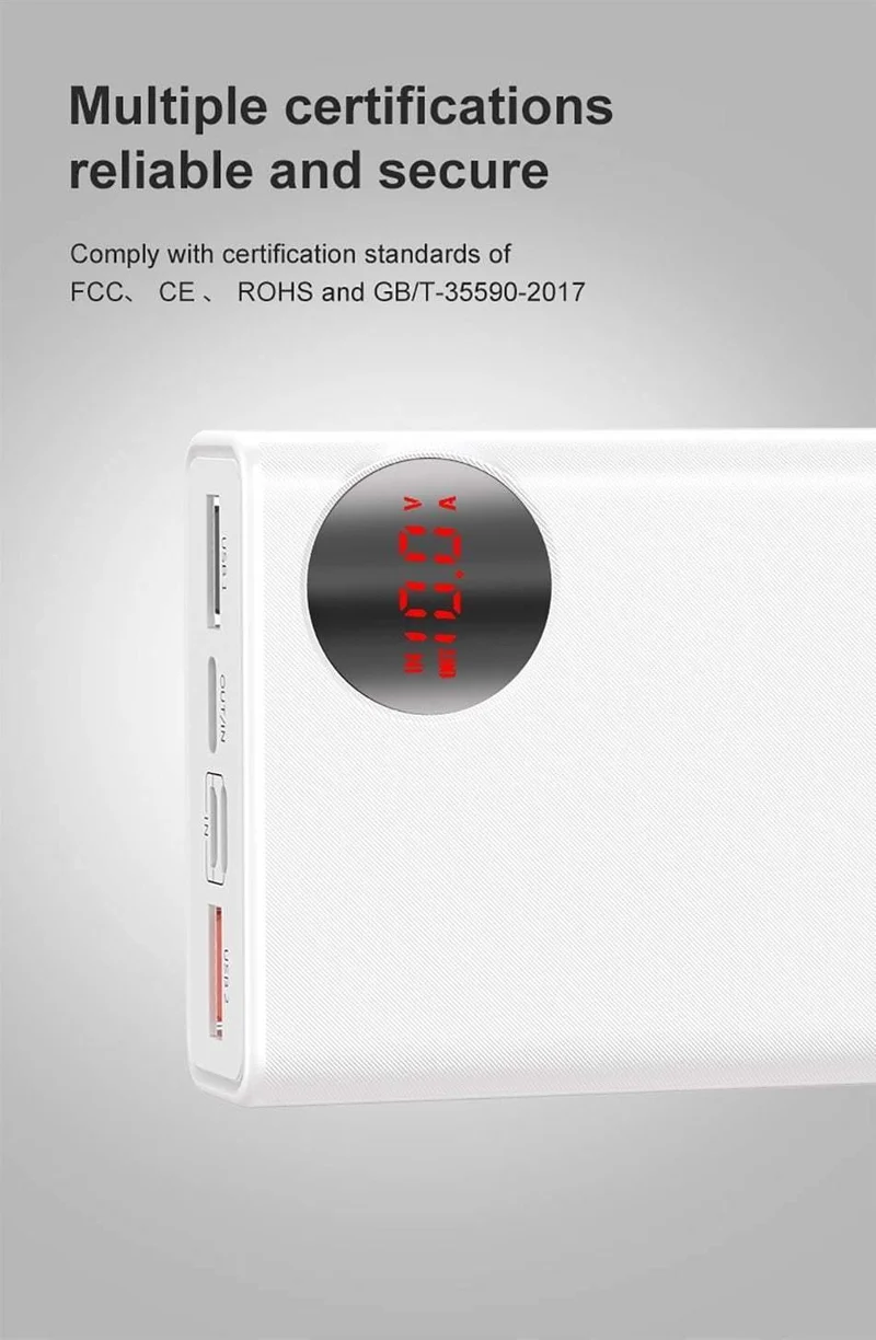 Baseus 20000 mAh Power Bank USB C PD Quick Charge 3.0 20000 mAh Pover Poverbank Für Huawei Xiaomi Externer Akku Powerbank