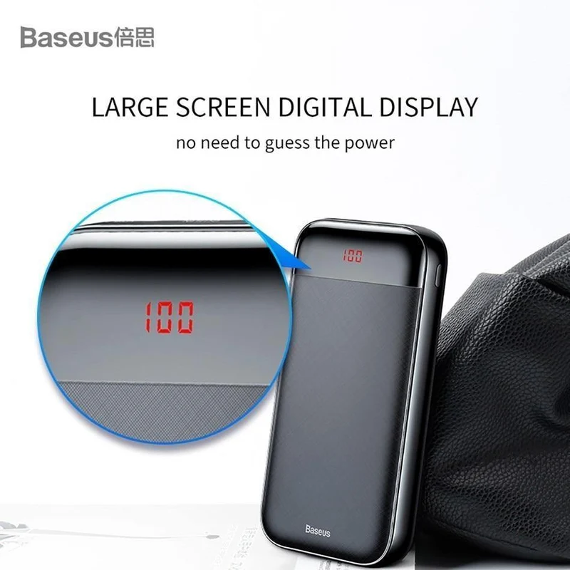Baseus 20000 mAh Power Bank Für iPhone Xiaomi Tragbare 20000 mAh Powerbank Externe Batterie USB C PD Lade Ladegerät Poverbank