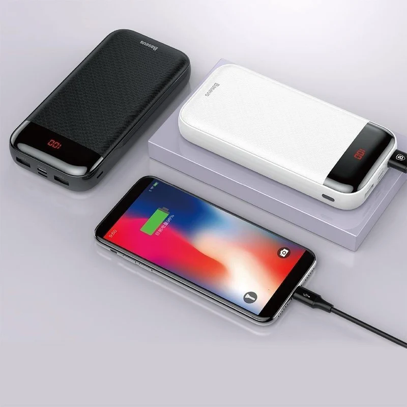 Baseus 20000 mAh Power Bank Für iPhone Xiaomi Tragbare 20000 mAh Powerbank Externe Batterie USB C PD Lade Ladegerät Poverbank