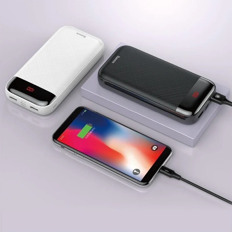 Baseus 20000 mAh Power Bank Für iPhone Xiaomi Tragbare 20000 mAh Powerbank Externe Batterie USB C PD Lade Ladegerät Poverbank