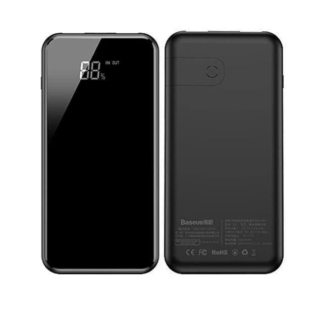 Baseus 8000 mAh QI Drahtlose Ladegerät Power Bank Für iPhone XS Max Xiaomi LCD Dual USB Externe Batterie Drahtlose Aufladen powerbank