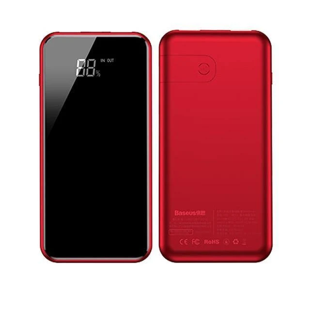 Baseus 8000 mAh QI Drahtlose Ladegerät Power Bank Für iPhone XS Max Xiaomi LCD Dual USB Externe Batterie Drahtlose Aufladen powerbank