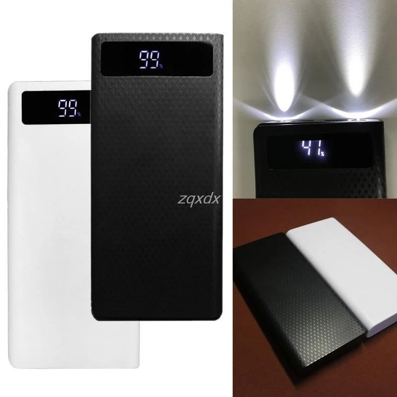 Tragbare Schlanke Dual USB LED Licht 8x 18650 Batterie DIY Power Bank Box Halter Fall Für Handy Z07 Drop schiff