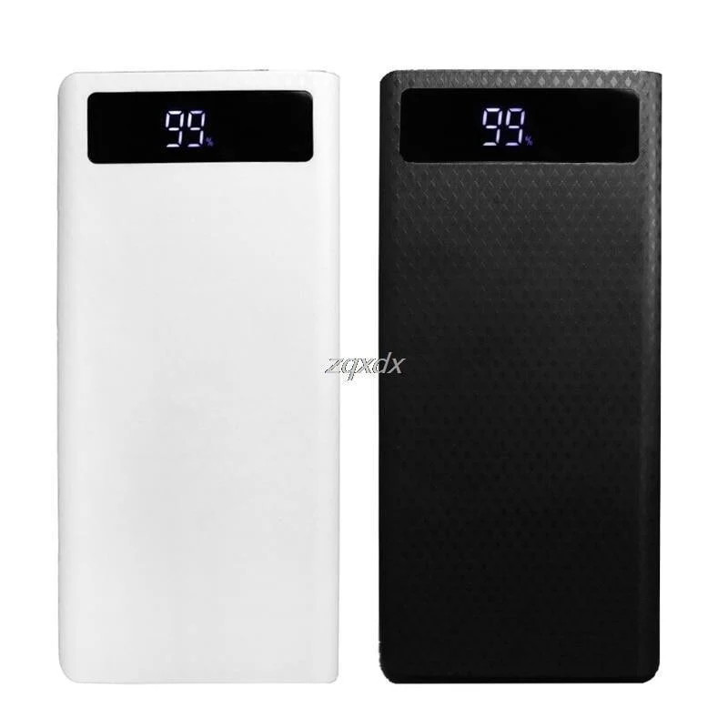 Tragbare Schlanke Dual USB LED Licht 8x 18650 Batterie DIY Power Bank Box Halter Fall Für Handy Z07 Drop schiff