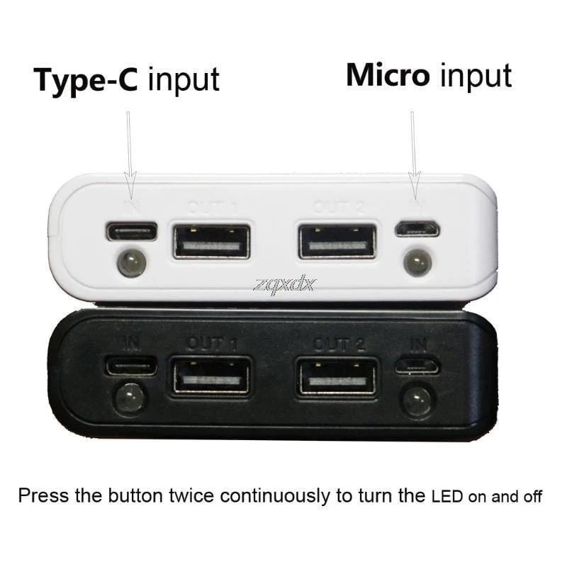 Tragbare Schlanke Dual USB LED Licht 8x 18650 Batterie DIY Power Bank Box Halter Fall Für Handy Z07 Drop schiff