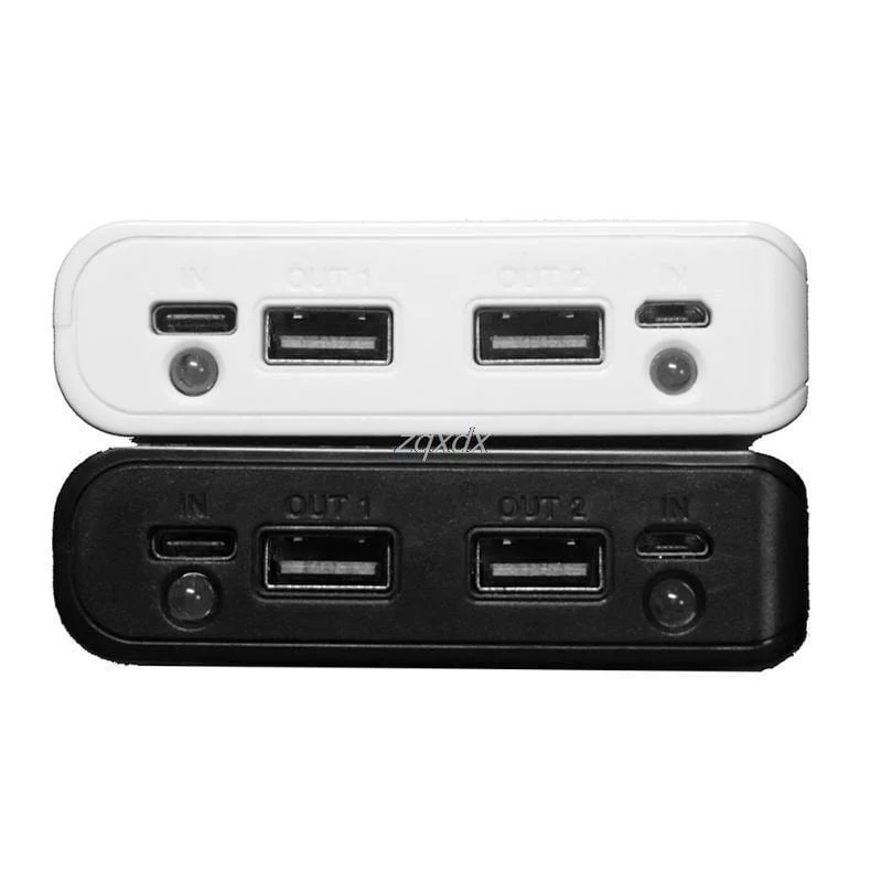 Tragbare Schlanke Dual USB LED Licht 8x 18650 Batterie DIY Power Bank Box Halter Fall Für Handy Z07 Drop schiff