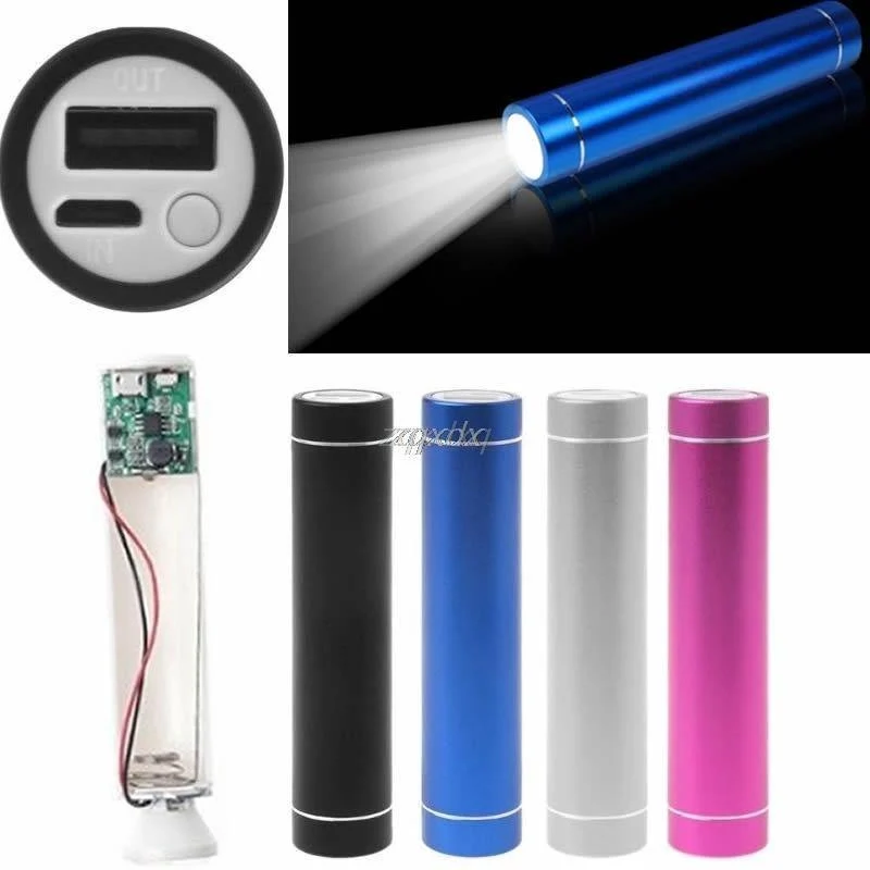 1x 18650 Batterie USB Halter Power Bank Fall DIY 3 Modus Taschenlampe Für Handy Z07 Drop schiff