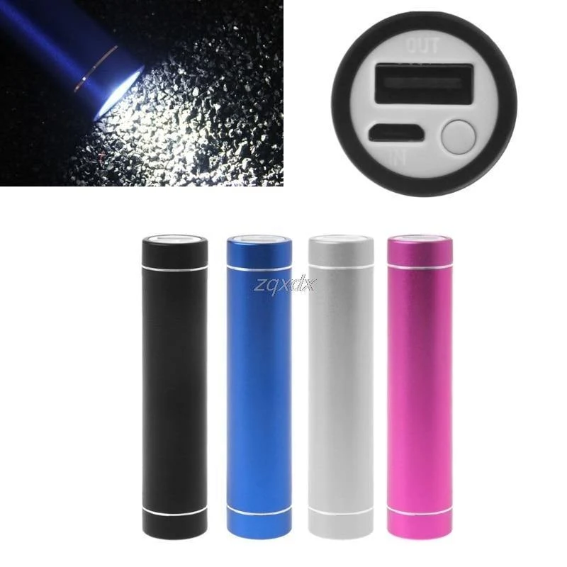 1x 18650 Batterie USB Halter Power Bank Fall DIY 3 Modus Taschenlampe Für Handy Z07 Drop schiff