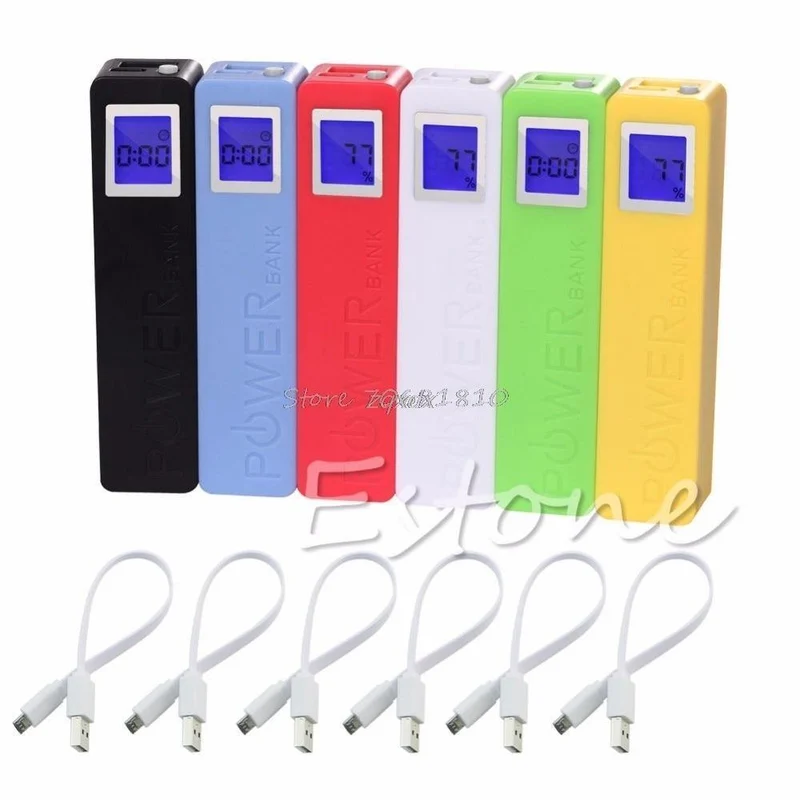 USB LCD Power Bank Fall 18650 Ladegerät DIY Box Kit Schwarz / Weiß Farben Z09 Drop Ship