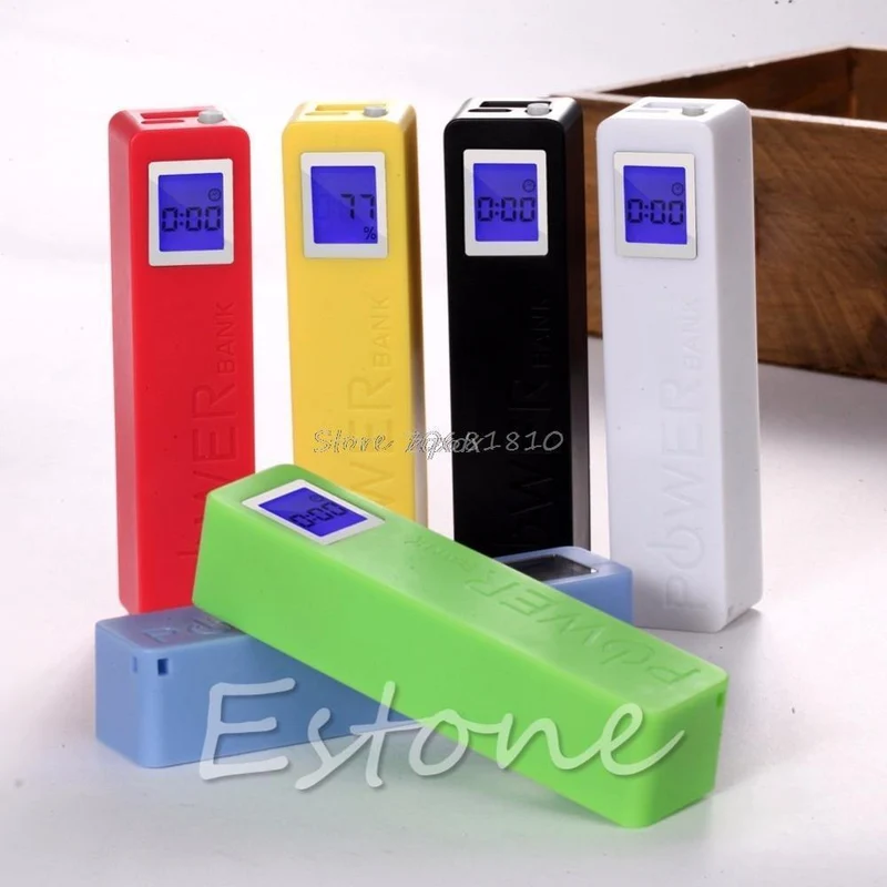USB LCD Power Bank Fall 18650 Ladegerät DIY Box Kit Schwarz / Weiß Farben Z09 Drop Ship