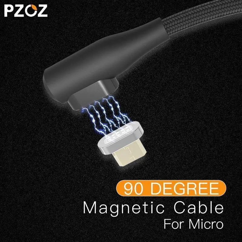 PZOZ 90 grad Micro USB Magnetkabel Schnellladeadapter Telefonkabel Microusb Android Daten Ladegerät Für Xiaomi redmi Tablet