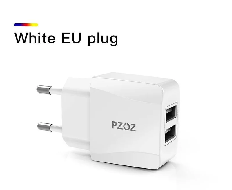 PZOZ Dual USB Ladegerät 2a Schnelles Aufladen Reise EU Stecker Adapter tragbares Wandladegerät Handykabel Für iPhone Samsung xiaomi