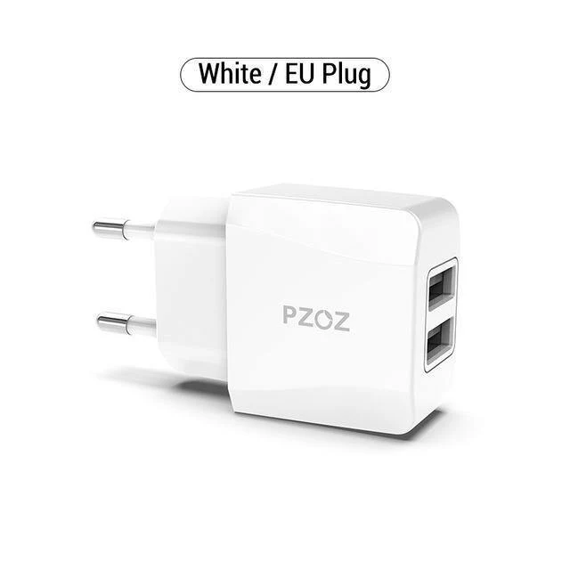 PZOZ Dual USB Ladegerät 2a Schnelles Aufladen Reise EU Stecker Adapter tragbares Wandladegerät Handykabel Für iPhone Samsung xiaomi