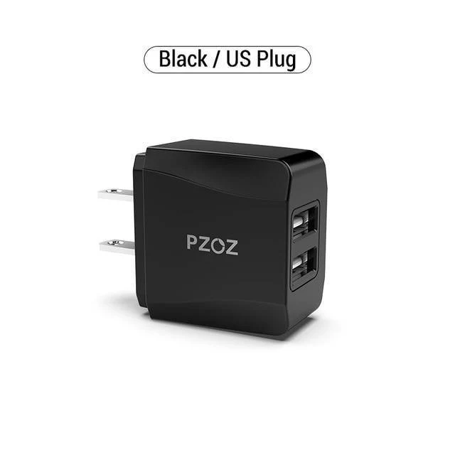 PZOZ Dual USB Ladegerät 2a Schnelles Aufladen Reise EU Stecker Adapter tragbares Wandladegerät Handykabel Für iPhone Samsung xiaomi