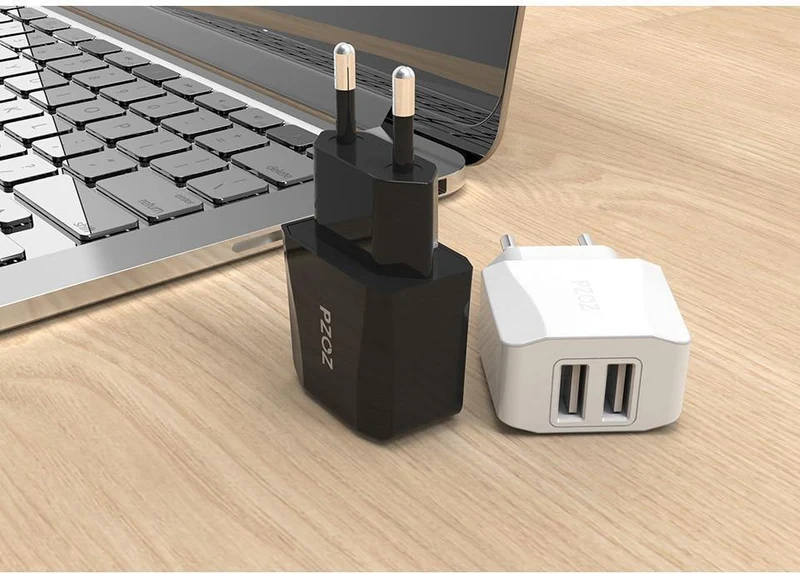 PZOZ Dual USB Ladegerät 2a Schnelles Aufladen Reise EU Stecker Adapter tragbares Wandladegerät Handykabel Für iPhone Samsung xiaomi