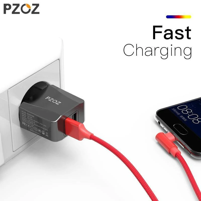 PZOZ Dual USB Ladegerät 2a Schnelles Aufladen Reise EU Stecker Adapter tragbares Wandladegerät Handykabel Für iPhone Samsung xiaomi