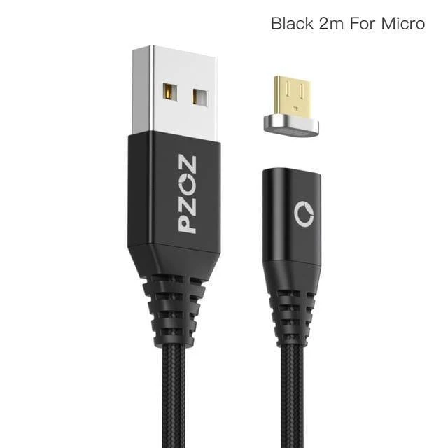 PZOZ Magnetkabel 2M Typ C Micro USB C Schnellladekabel Telefon MicroUSB Typ-C Magnetladegerät USB C Ladekabel für iPhone Xiaomi
