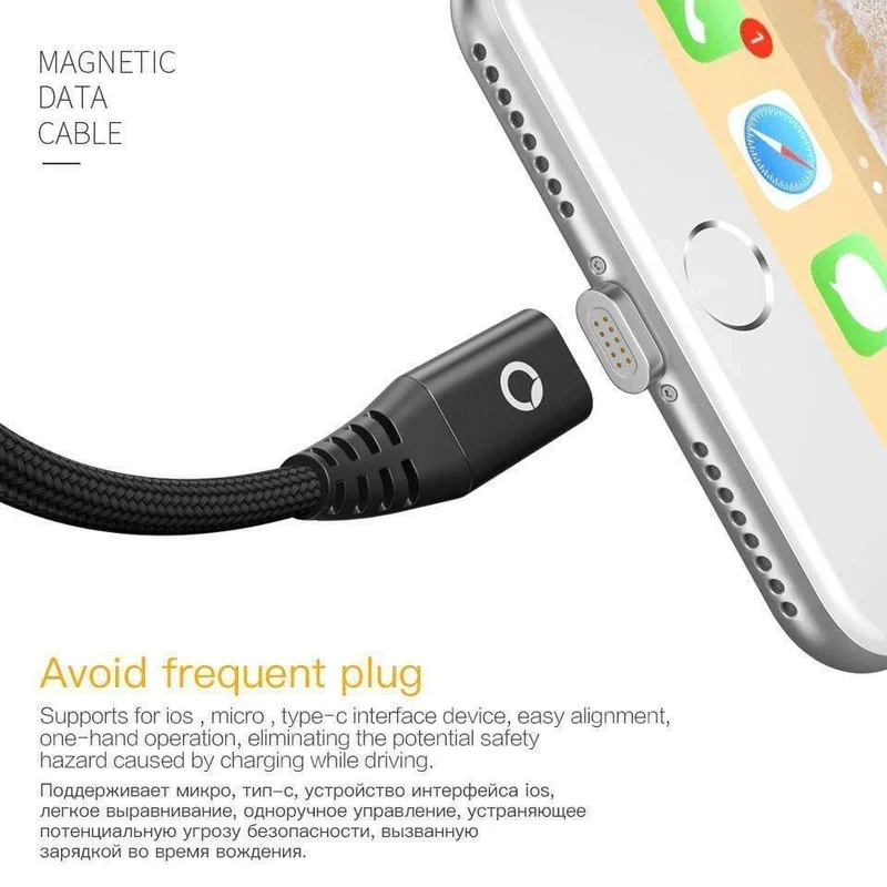 PZOZ Magnetkabel 2M Typ C Micro USB C Schnellladekabel Telefon MicroUSB Typ-C Magnetladegerät USB C Ladekabel für iPhone Xiaomi