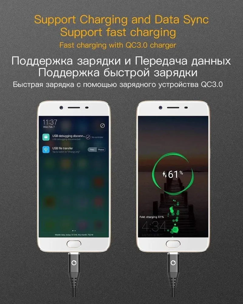 PZOZ Magnetkabel 2M Typ C Micro USB C Schnellladekabel Telefon MicroUSB Typ-C Magnetladegerät USB C Ladekabel für iPhone Xiaomi