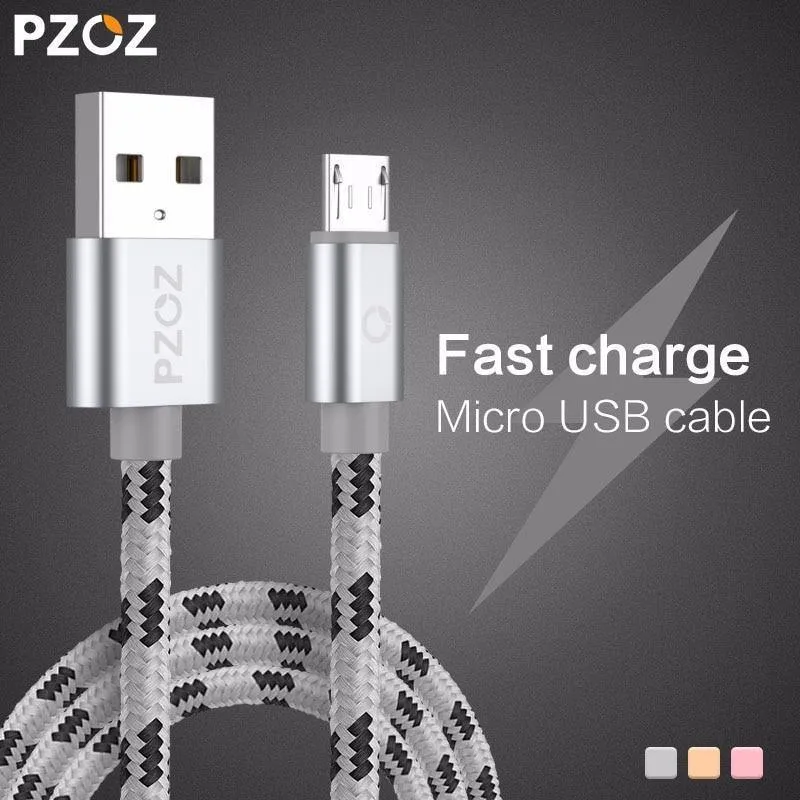 PZOZ Micro USB-Kabel Schnelllade-Telefonladegerät-Adapter Datenkabel für Samsung Xiaomi Huawei MEIZU SONY Android Charge MicroUSB