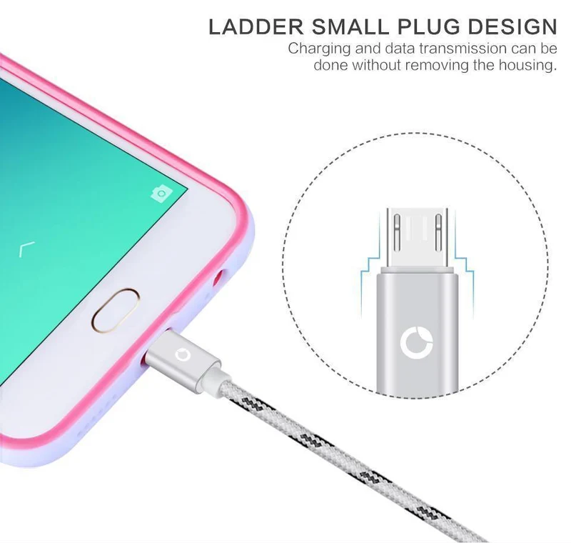 PZOZ Micro USB-Kabel Schnelllade-Telefonladegerät-Adapter Datenkabel für Samsung Xiaomi Huawei MEIZU SONY Android Charge MicroUSB