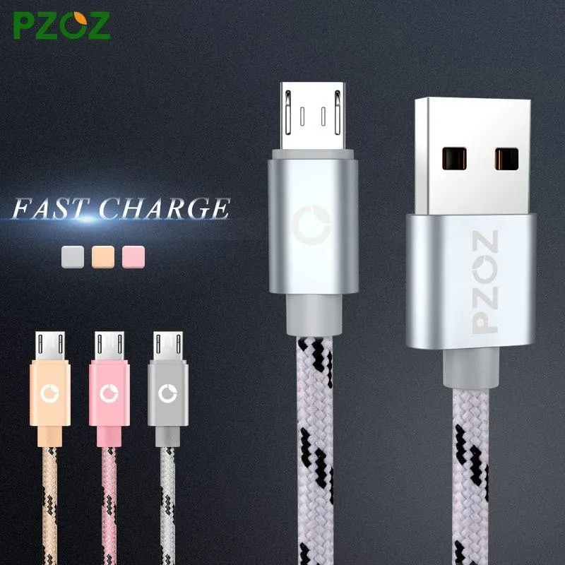 PZOZ Micro USB-Kabel Schnelllade-Telefonladegerät-Adapter Datenkabel für Samsung Xiaomi Huawei MEIZU SONY Android Charge MicroUSB