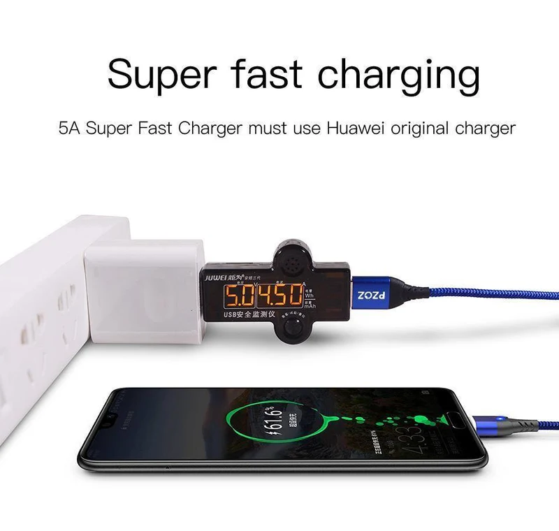 PZOZ USB C Magnetkabel 5A Superschnelles Laden Telefon Typ-C Magnet-Ladeadapter für Samsung Galaxy S9 Huawei Xiaomi A2 lite
