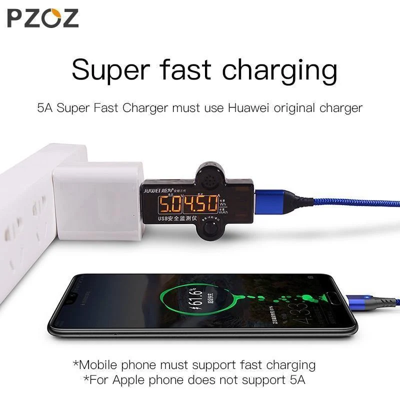 PZOZ USB C Magnetkabel 5A Superschnelles Laden Telefon Typ-C Magnet-Ladeadapter für Samsung Galaxy S9 Huawei Xiaomi A2 lite
